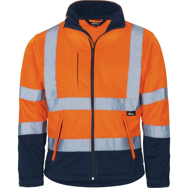 vizwell Softshelljacke Warnschutz Sicherheitsjacke orange gelb zertifiziert