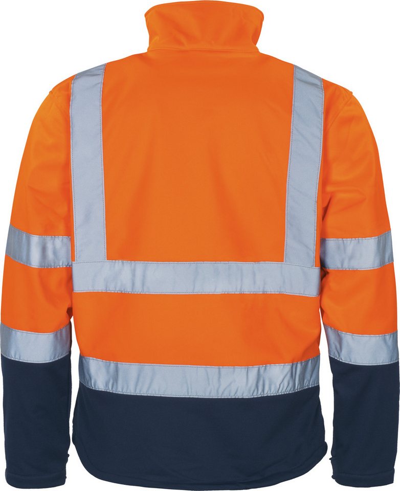 vizwell Softshelljacke Warnschutz Sicherheitsjacke orange gelb zertifiziert – Bild 2 von 4