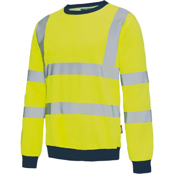 vizwell Sweatshirt Warnschutz Pullover reflektierend orange gelb Sweat mit weicher, aufgerauter Innenseite