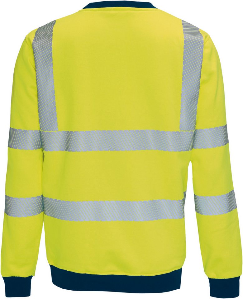 vizwell Sweatshirt Warnschutz Pullover reflektierend orange gelb Sweat mit weicher, aufgerauter Innenseite – Bild 2 von 3
