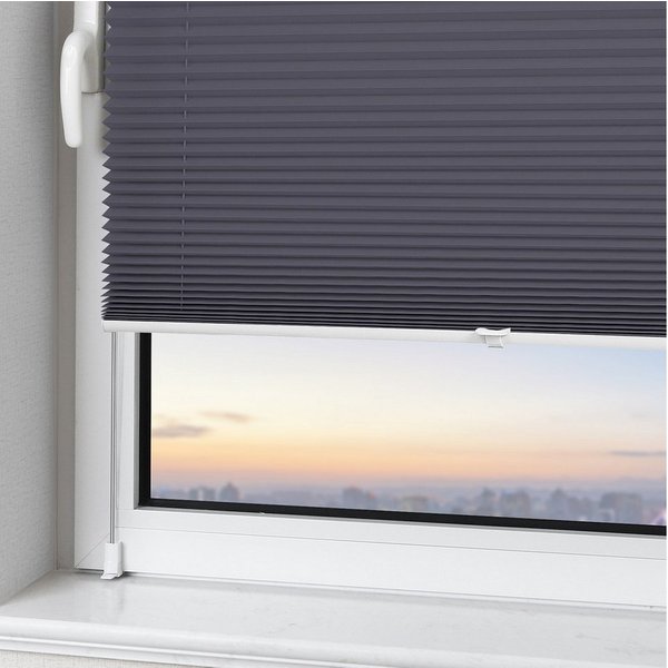 Vkele Plissee Ohne Bohren Klemmfix, Easyfix verspannt Faltrollo mit Klemmträger, Klemmträger, Sonnenschutz und Sichtschutz, Jalousie für Fenster & Tür