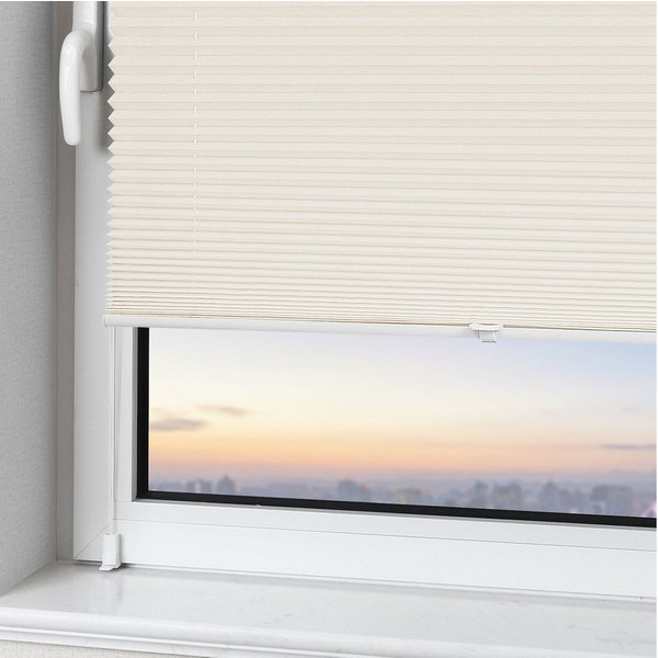 Vkele Plissee Ohne Bohren Klemmfix, Easyfix verspannt Faltrollo mit Klemmträger, Klemmträger, Sonnenschutz und Sichtschutz, Jalousie für Fenster & Tür
