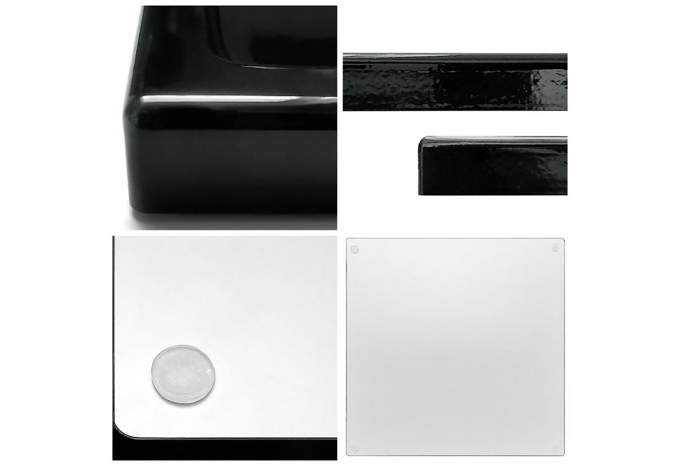 Vladon Dekoschale Maya (moderne Dekorationsschale, eckig), Beton Oxid-Optik (20 x 1,8 x 20 cm) – Bild 3 von 5