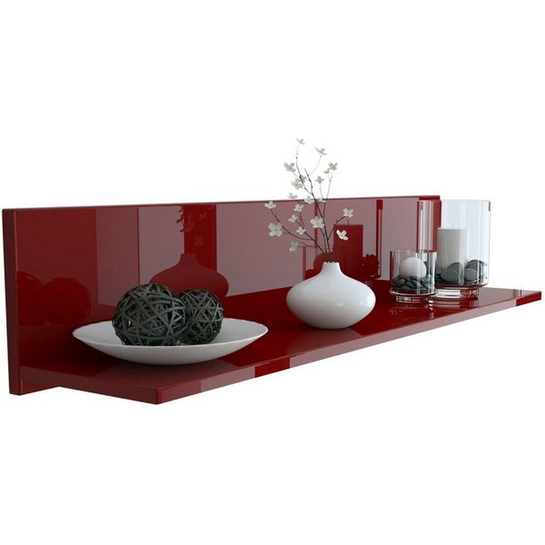 Vladon Wandregal Skadu, Schweberegal, Bordeaux Hochglanz (97,5 x 18,5 x 18,5 cm)