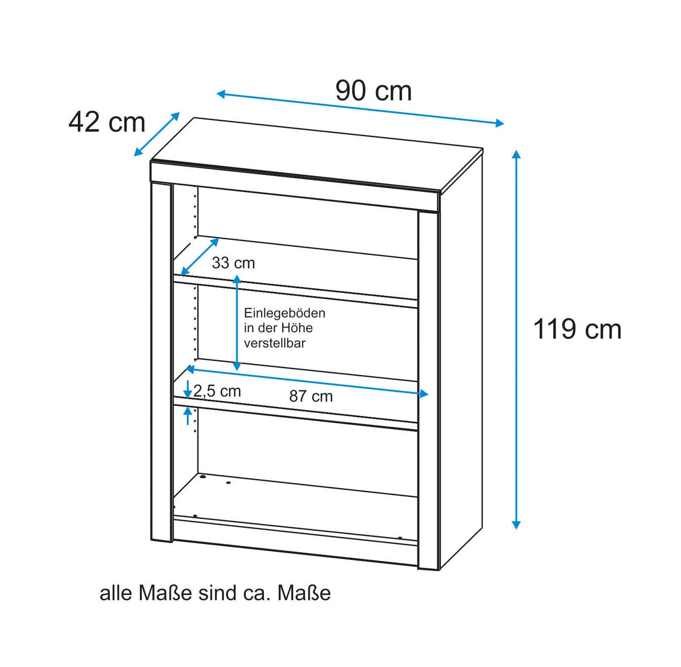 VOGL Möbelfabrik Aktenregal Toronto, Breite 52cm bzw. 90cm, Made in Germany – Bild 2 von 3