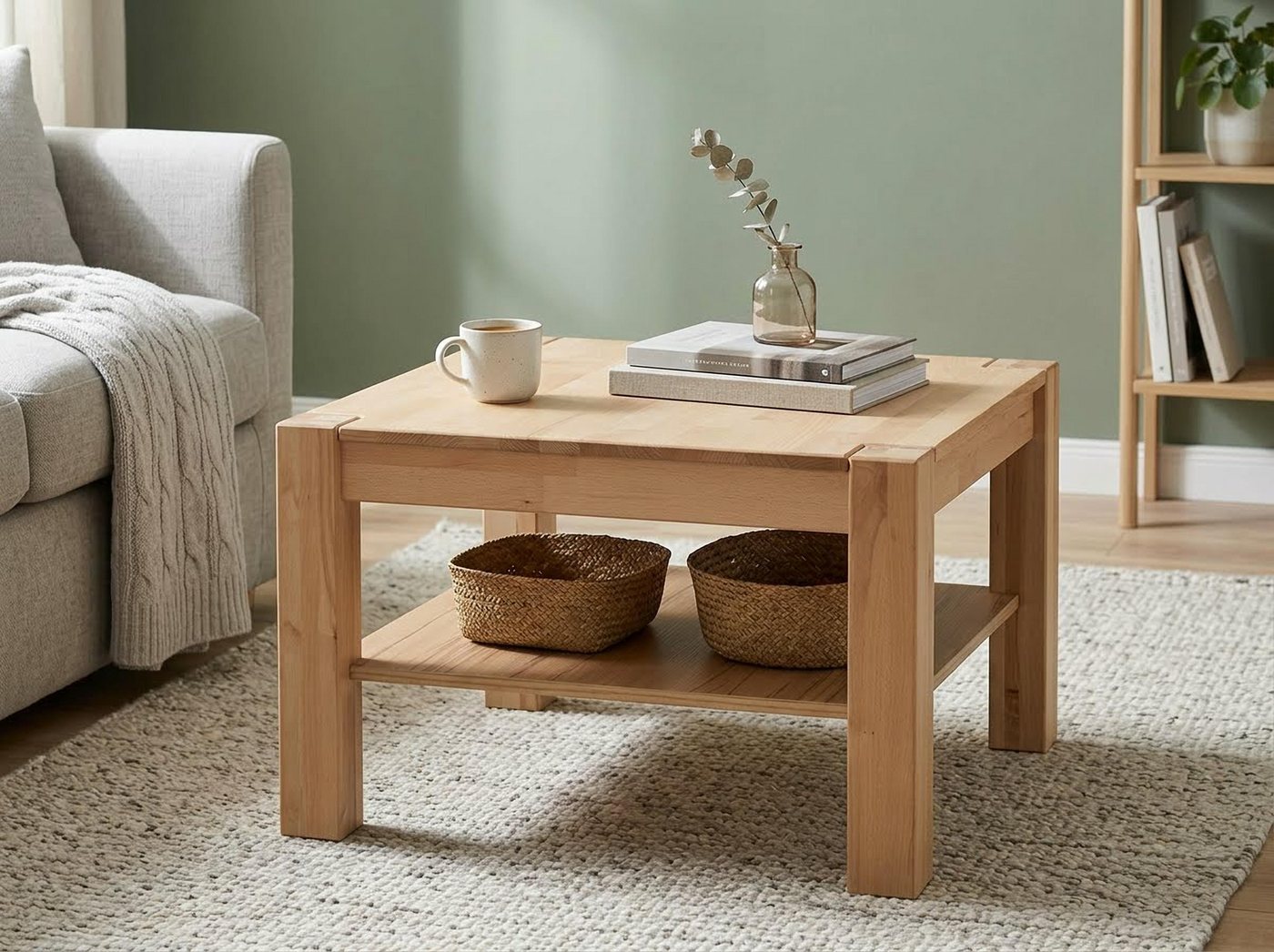 VOGL Möbelfabrik Couchtisch Toronto, in 2 Größen, mit Ablageboden, teilmassiv, Höhe 46 cm, Made in Germany – Bild 2 von 5
