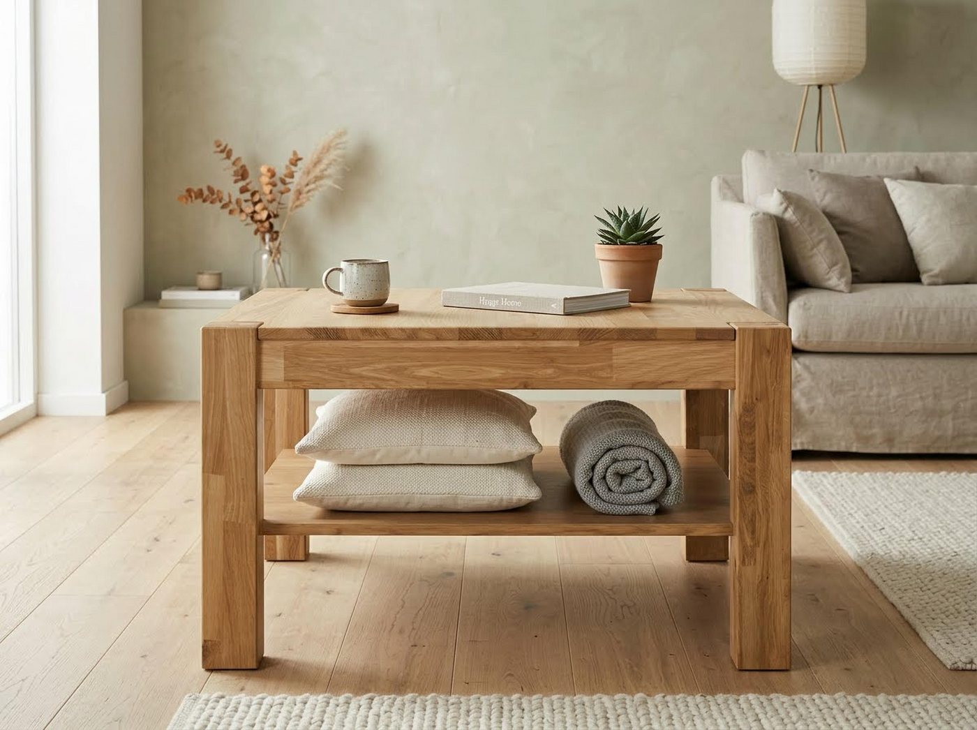 VOGL Möbelfabrik Couchtisch Toronto, in 2 Größen, mit Ablageboden, teilmassiv, Höhe 46 cm, Made in Germany – Bild 2 von 5
