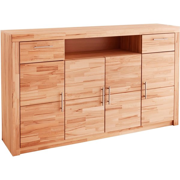 VOGL Möbelfabrik Highboard Toronto, opt. Glastüren, teilmassiv, Rahmenoptik, Made in Germany