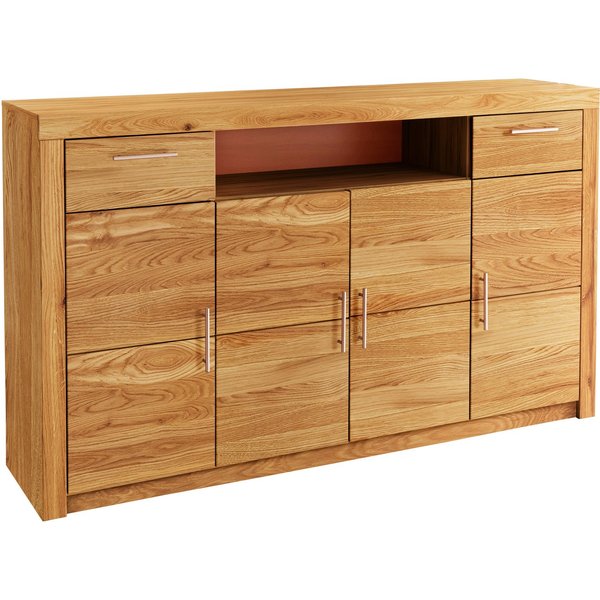 VOGL Möbelfabrik Highboard Toronto, opt. Glastüren, teilmassiv, Rahmenoptik, Made in Germany