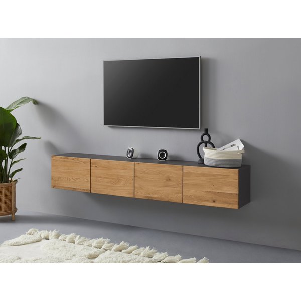 VOGL Möbelfabrik Lowboard 1237, Breite 184 cm, hängend und stehend, Front Eiche furniert