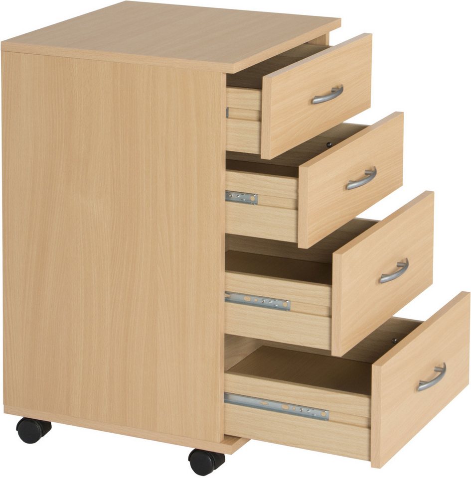 VOGL Möbelfabrik Rollcontainer Barrie, Bürocontainer, (1 St), verschiedene Ausführungen, mit Schubladen, Höhe 67 cm, Made in Germany – Bild 4 von 5