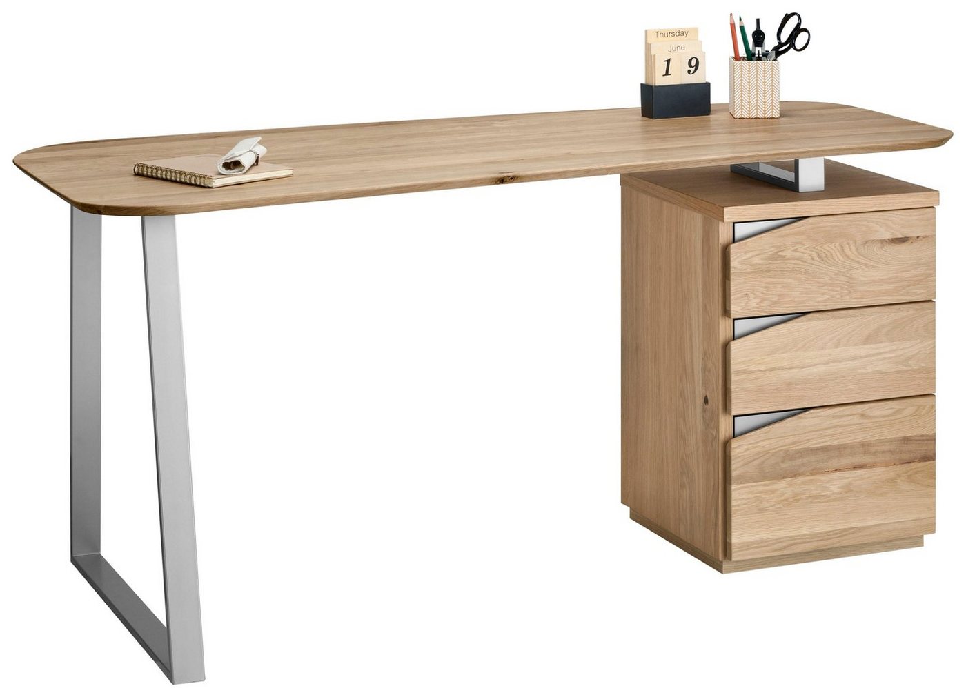 VOGL Möbelfabrik Schreibtisch Erik, mit Schweizer Kante, teilmassiv, Breite 150 cm, Made in Germany – Bild 3 von 5