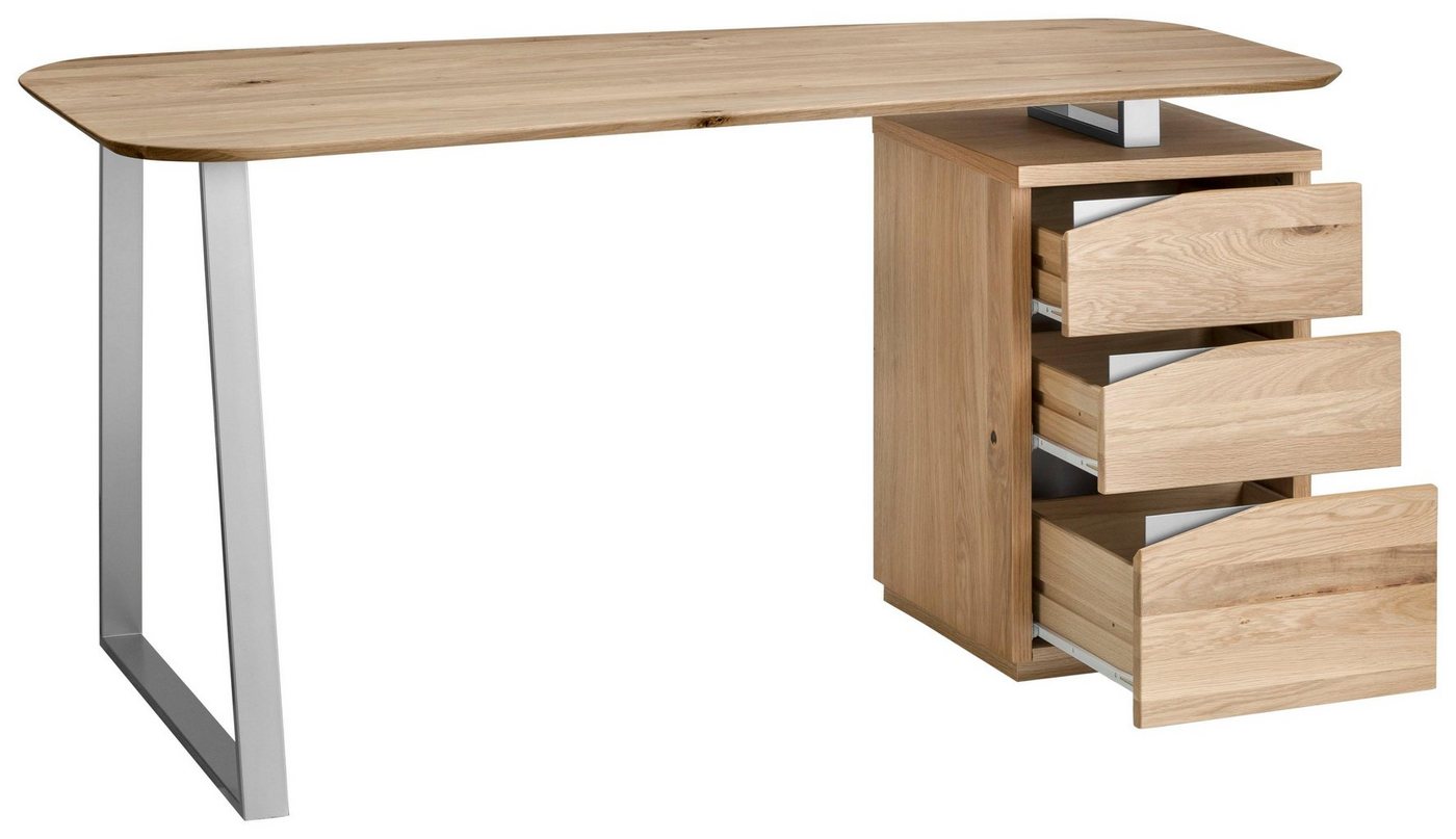 VOGL Möbelfabrik Schreibtisch Erik, mit Schweizer Kante, teilmassiv, Breite 150 cm, Made in Germany – Bild 4 von 5