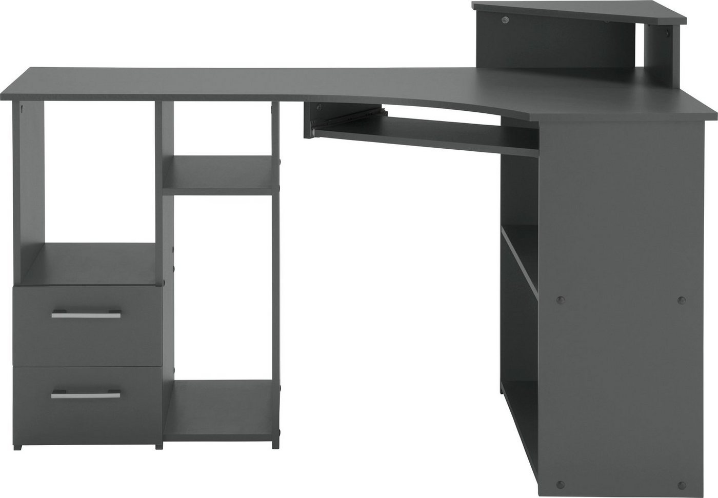 VOGL Möbelfabrik Schreibtisch Sam, Eckschreibtisch, Tastaturauszug, Monitoraufsatz & opt. Towerfach – Bild 3 von 5