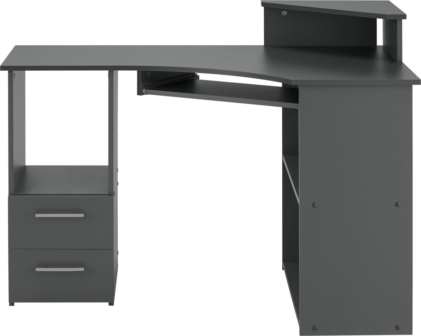 VOGL Möbelfabrik Schreibtisch Sam, Eckschreibtisch, Tastaturauszug, Monitoraufsatz & opt. Towerfach – Bild 4 von 5