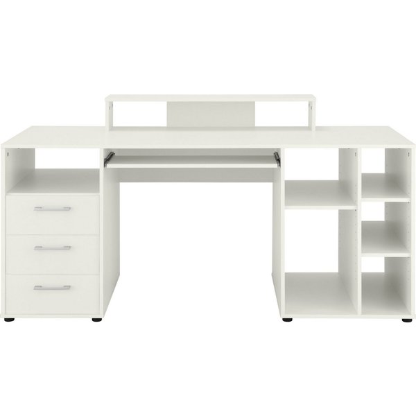 VOGL Möbelfabrik Schreibtisch Timra, Tastaturauszug, Aufsatz & Towerfach, Breite 160 cm, Made in Germany