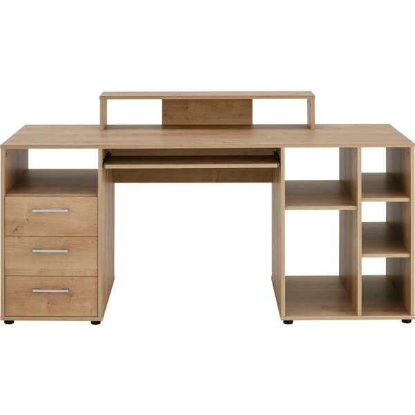 VOGL Möbelfabrik Schreibtisch Timra, Tastaturauszug, Aufsatz & Towerfach, Breite 160 cm, Made in Germany