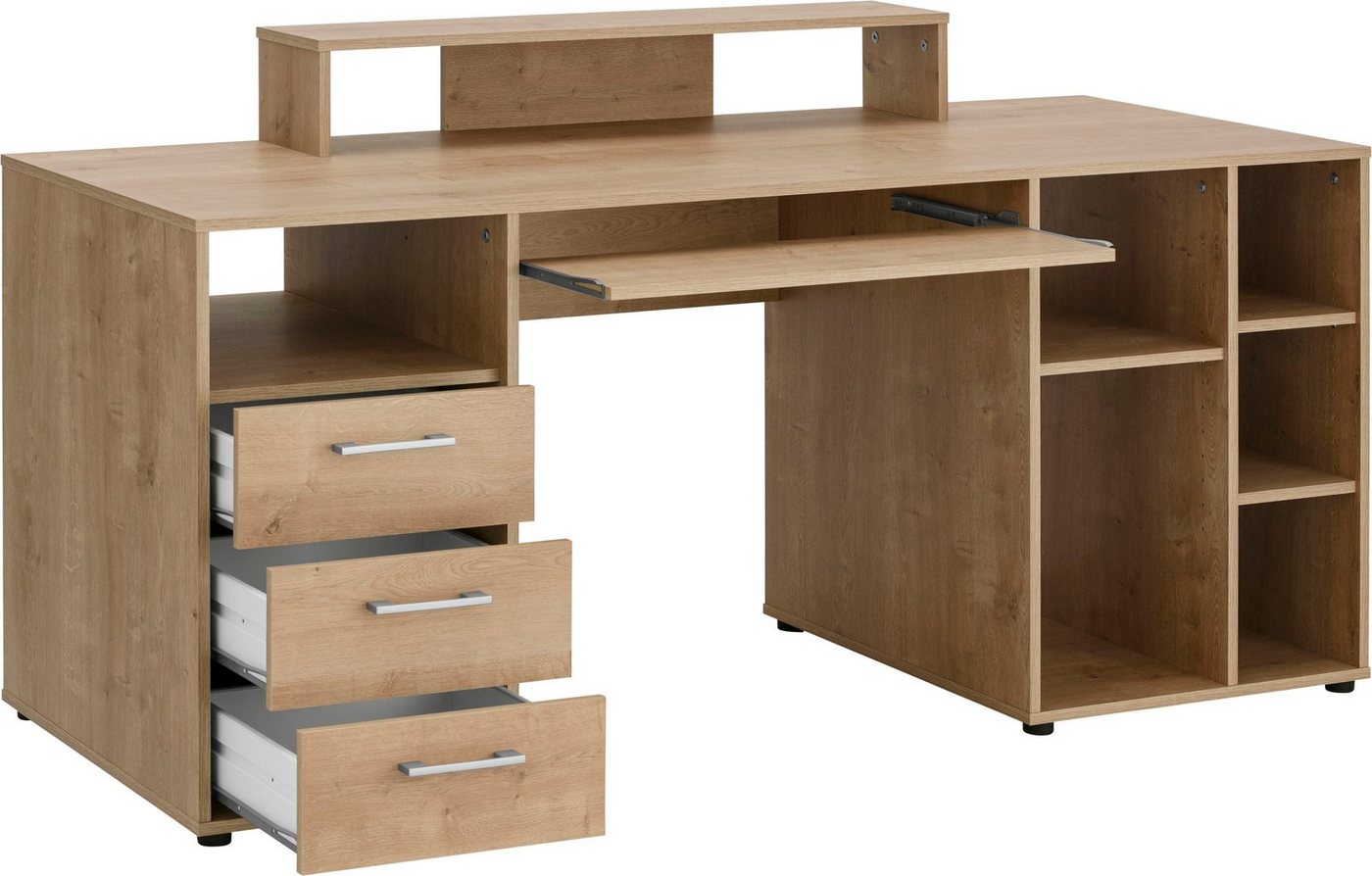 VOGL Möbelfabrik Schreibtisch Timra, Tastaturauszug, Aufsatz & Towerfach, Breite 160 cm, Made in Germany – Bild 4 von 5