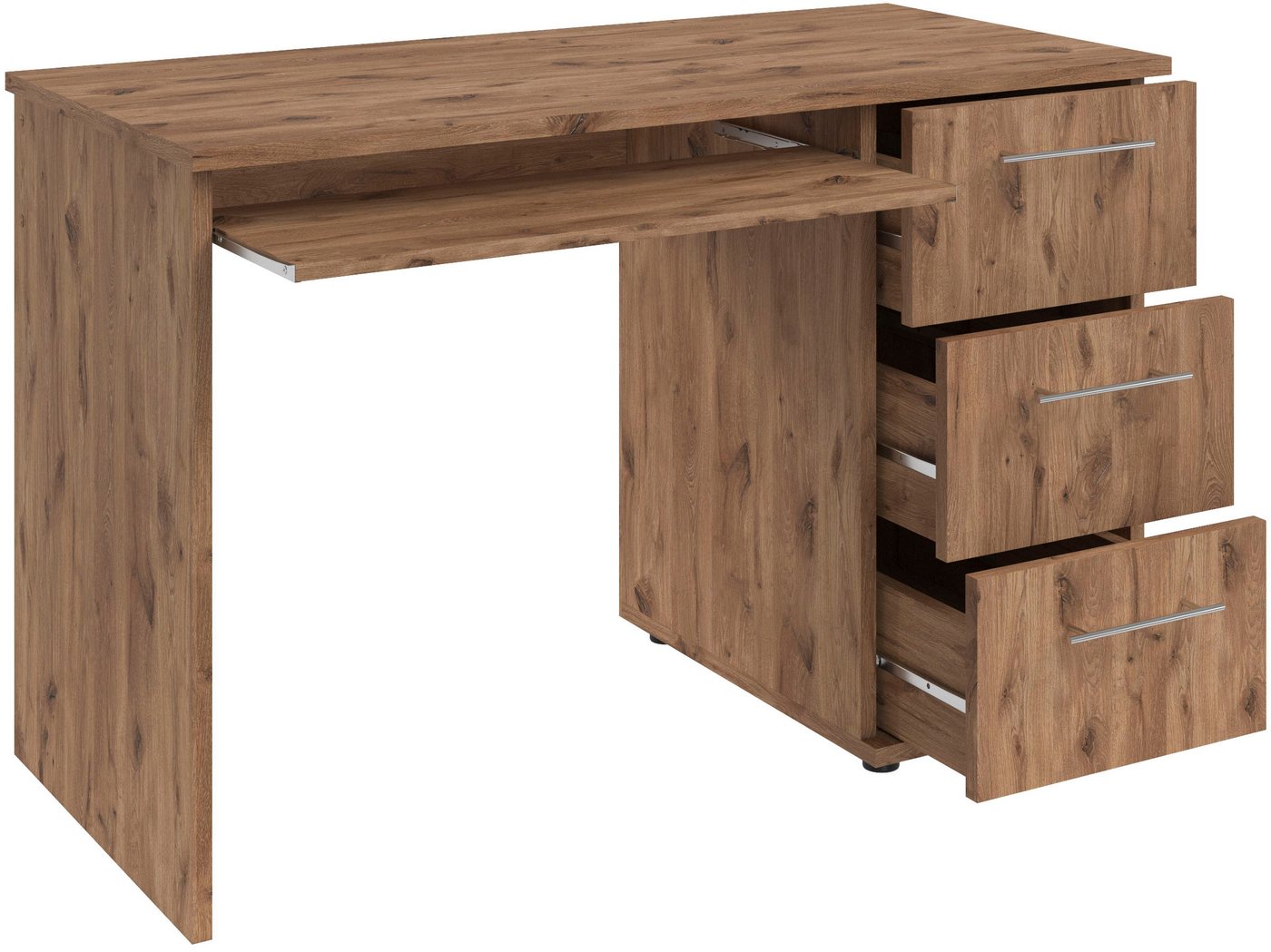 VOGL Möbelfabrik Schreibtisch Tobi, mit 3 Schubkästen, optional mit Tastaturauszug, Breite 115 cm – Bild 5 von 5