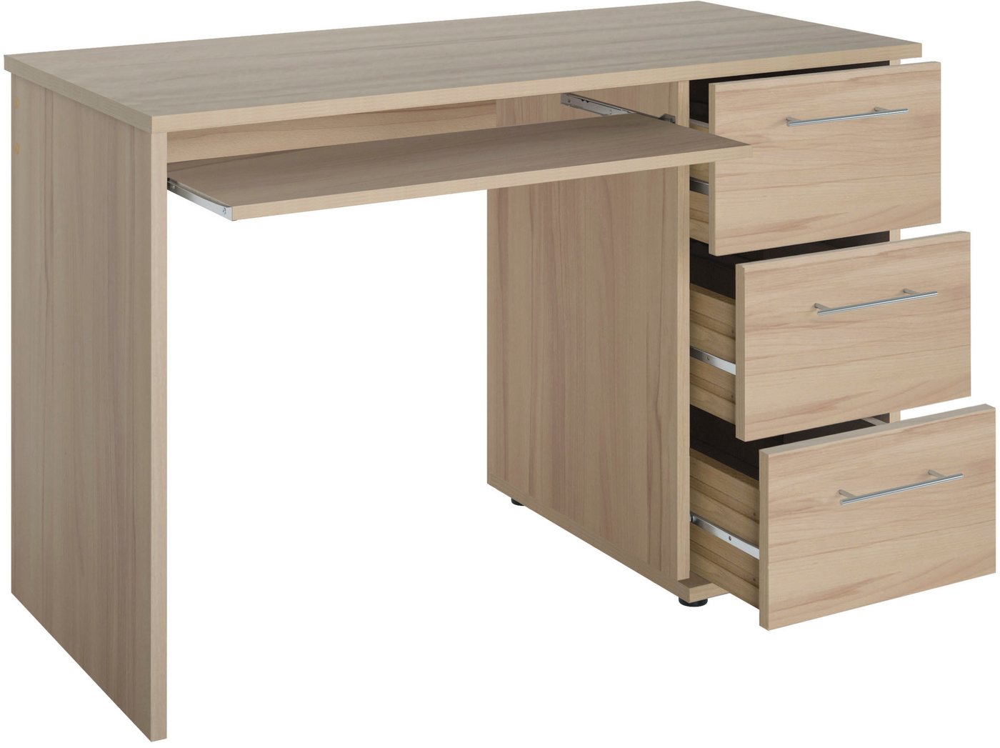 VOGL Möbelfabrik Schreibtisch Tobi, mit 3 Schubkästen, optional mit Tastaturauszug, Breite 115 cm – Bild 5 von 5
