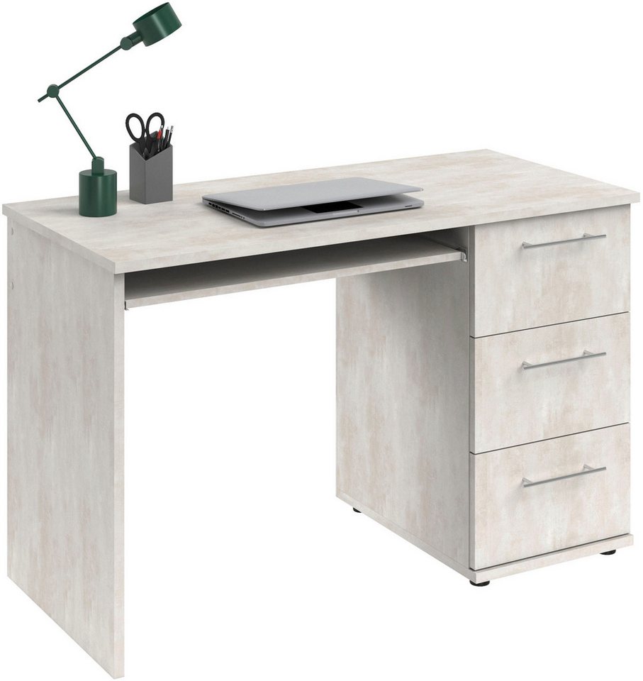 VOGL Möbelfabrik Schreibtisch Tobi, mit 3 Schubkästen, optional mit Tastaturauszug, Breite 115 cm – Bild 4 von 5