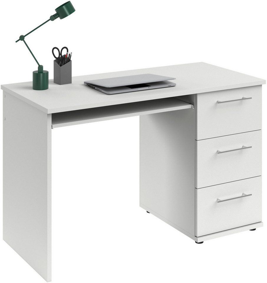 VOGL Möbelfabrik Schreibtisch Tobi, mit 3 Schubkästen, optional mit Tastaturauszug, Breite 115 cm – Bild 4 von 5