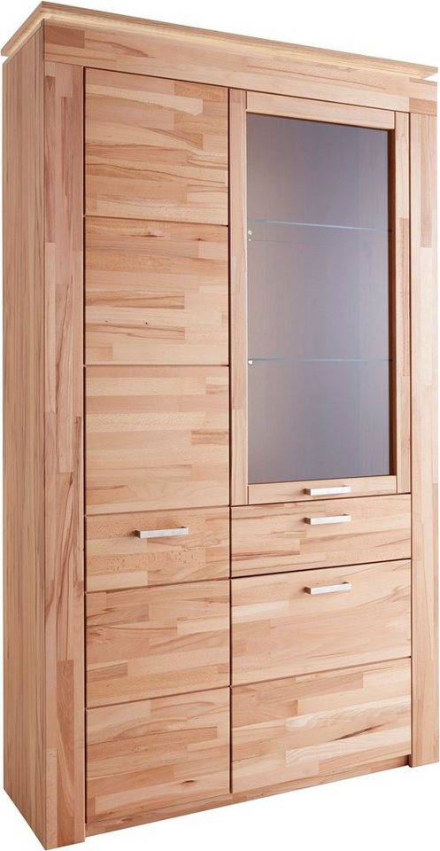 VOGL Möbelfabrik Vitrine Höhe 209 cm, Breite 122 cm mit viel Stauraum, teilmassiv – Bild 3 von 5