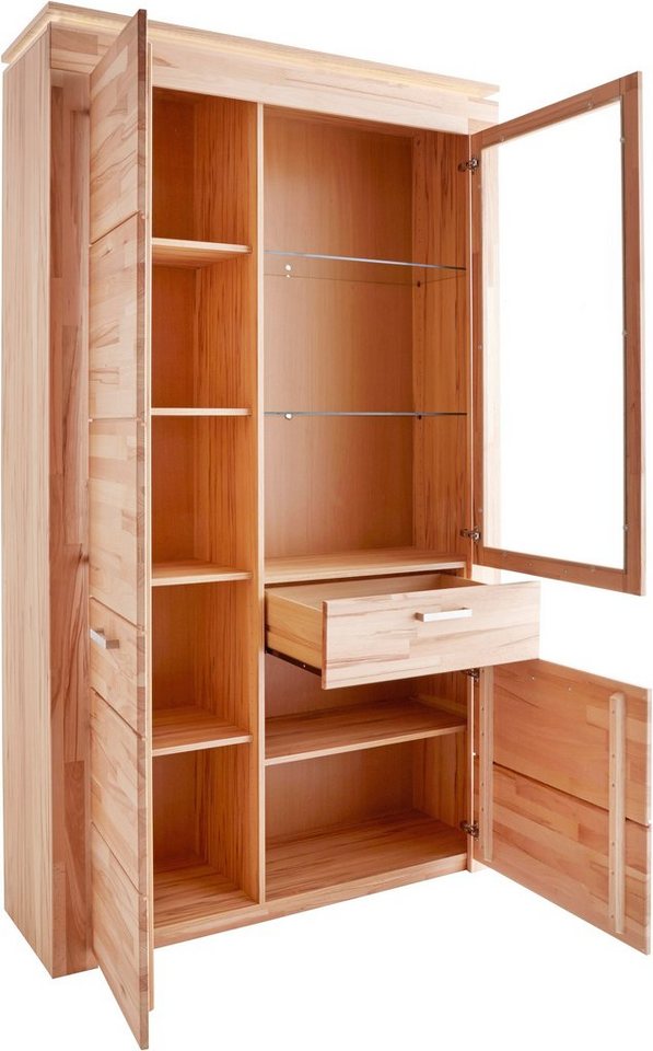 VOGL Möbelfabrik Vitrine Höhe 209 cm, Breite 122 cm mit viel Stauraum, teilmassiv – Bild 4 von 5