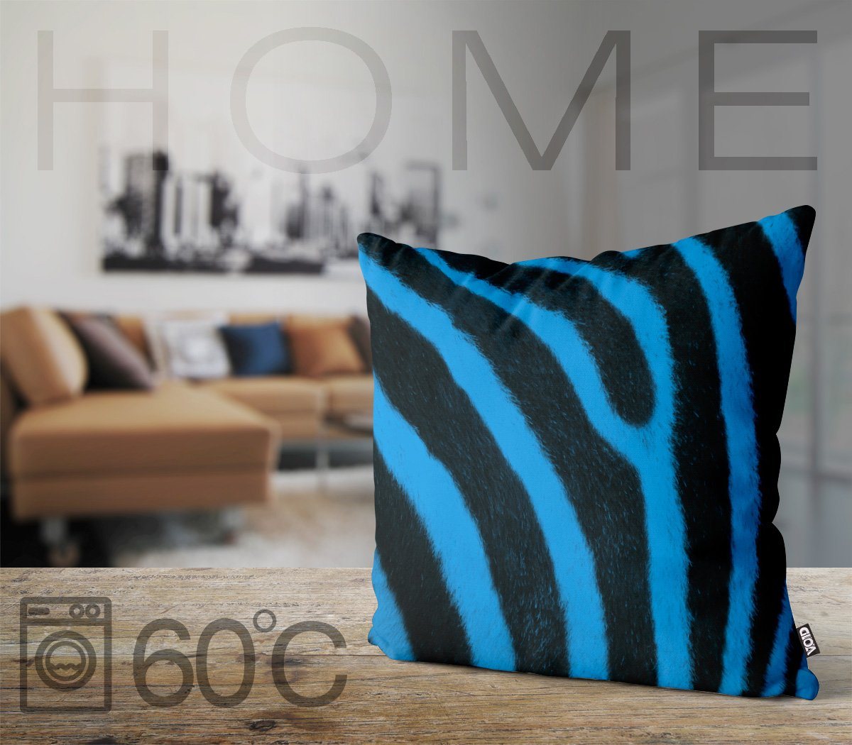 VOID Kissenbezug, Farbiges Zebrafellmuster Print Outdoor Indoor Zebra fell – Bild 3 von 5
