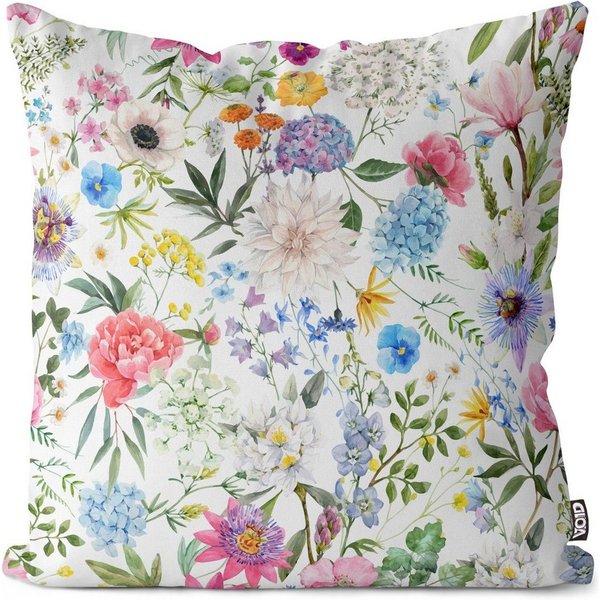 VOID Kissenbezug, (1 Stück), Blumen Blumenmuster Frühlingsblumen 40x40 Sofakissen Polyester Kissen