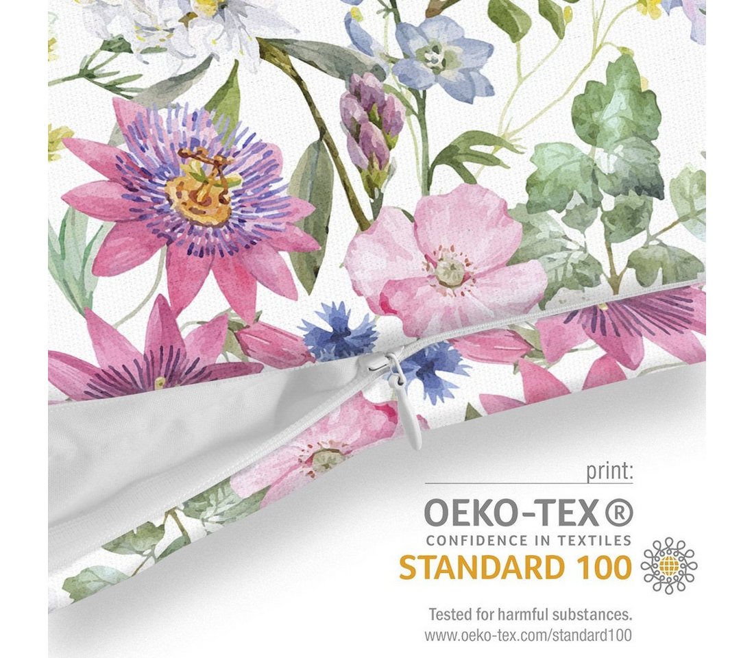 VOID Kissenbezug, (1 Stück), Blumen Blumenmuster Frühlingsblumen 40x40 Sofakissen Polyester Kissen – Bild 5 von 5