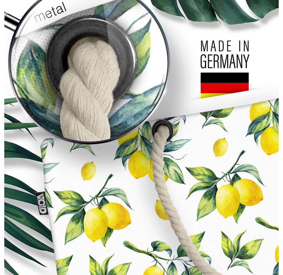 VOID Strandtasche (1-tlg), Sommer Zitronen Beach Bag Zitrone Küche Muster Obst Essen Kochen Pfla – Bild 3 von 4
