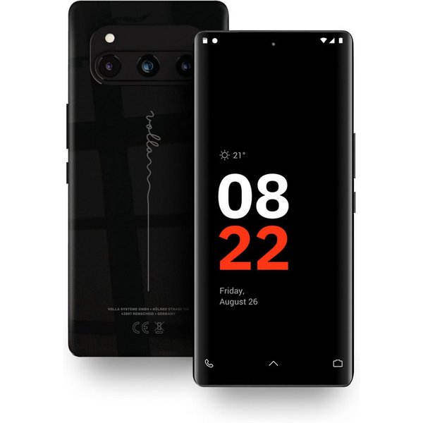 Volla Volla Phone Quintus Smartphone (17,30 cm/6,78 Zoll, 256 GB Speicherplatz, 50 Megapixel MP Kamera, DUAL Curved AmoLED Display)