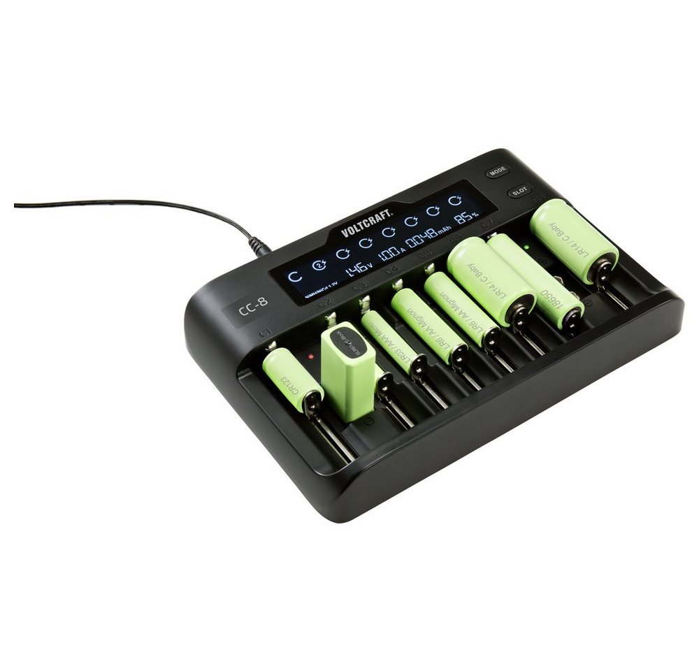 VOLTCRAFT VOLTCRAFT CC-8 Rundzellen-Ladegerät LiIon, LiFePO, NiMH, NiCd A, Migno Rundzellen-Lader – Bild 2 von 5
