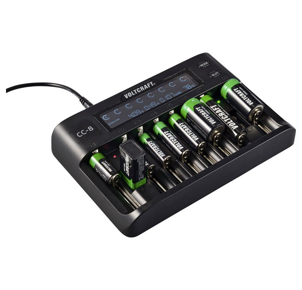 VOLTCRAFT VOLTCRAFT CC-8 Rundzellen-Ladegerät LiIon, LiFePO, NiMH, NiCd A, Migno Rundzellen-Lader – Bild 4 von 5