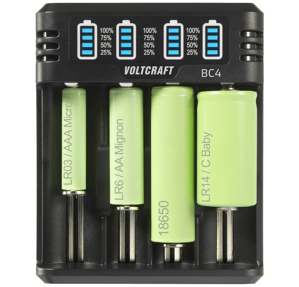 VOLTCRAFT Rundzellen-Ladegerät Li-Ion, NiMH, Micro(AAA), Mignon (AA VC-14263380 Rundzellen-Lader (Erhaltungsladung) – Bild 5 von 5