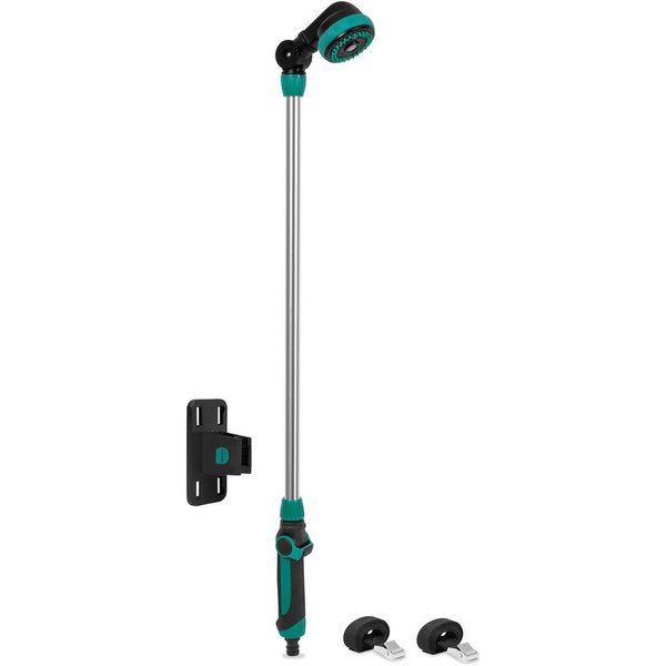 VONROC Gartendusche Außendusche - 1in2 Gartenbrause mit Stiel (ideal für Garten, Pool, Camping, Terasse oder Sauna, - 180 Grad neigbar, 3 Sprühmodi), & inkl. Wa