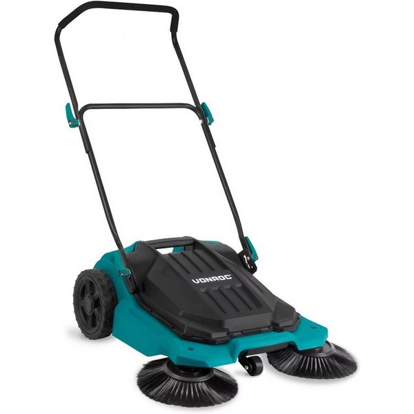 VONROC Handkehrmaschine manuell, 65 cm Arbeitsbreite, (Kehrmaschine, Laubkehrmaschine), 18 Liter Behälter, 2600m2 pro Stunde