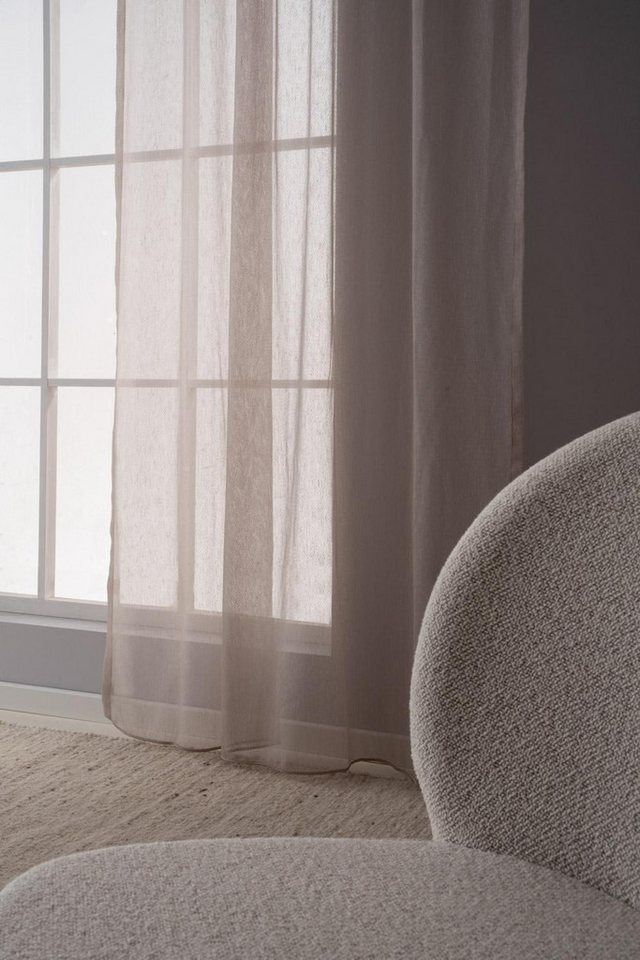 Vorhang KIM, Verd. Schlaufen, Sandfarben, L 245 x B 135 cm (1 St), verdeckte Schlaufen, blickdicht, Polyester – Bild 5 von 5