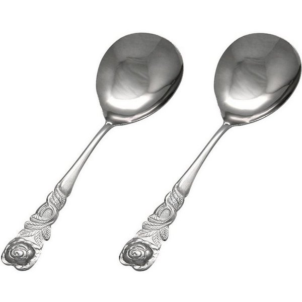 GRÄWE Vorlegebesteck GRÄWE Sahnelöffel 2er Set, Rosendekor