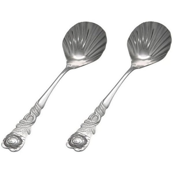 GRÄWE Vorlegebesteck GRÄWE Zuckerlöffel 2er Set, Rosendekor