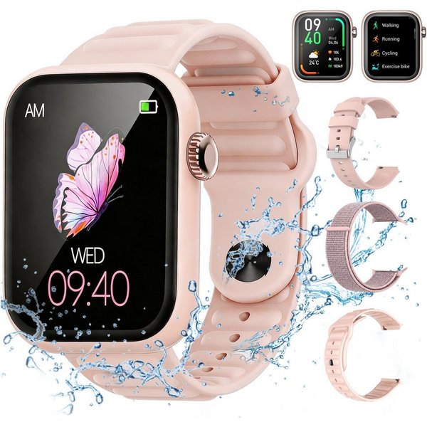 Vornix Smartwatch Damen Herren, Fitness Uhr mit Anruffunktion Smartwatch, Fitness Tracker, Aktivitätstracker, Schlaftracker für Alltag und Sport, 1,85 Zoll HD, 