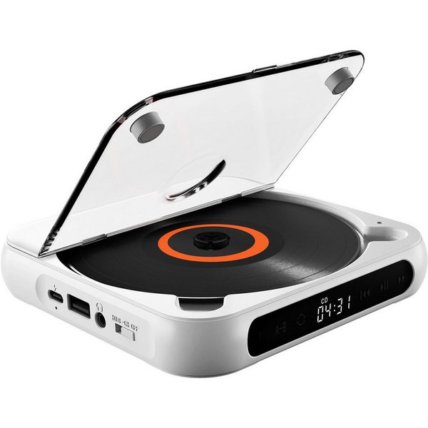 Vornix Tragbarer CD-Player mit Bluetooth 5.3,mit externem Verstärker,CD-Musik CD-Player (Bluetooth, Staubschutz,Kopfhörerbuchse für Geschenk,Zuhause)