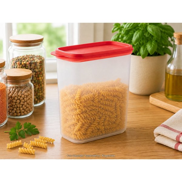 TUPPERWARE Vorratsdose Tupperware Eidgenosse 1,7 l – Vorratsbehälter mit rotem Deckel