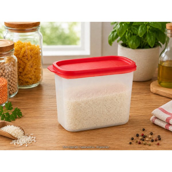 TUPPERWARE Vorratsdose Tupperware Eidgenosse 1,1 l – Vorratsbehälter mit rotem Deckel