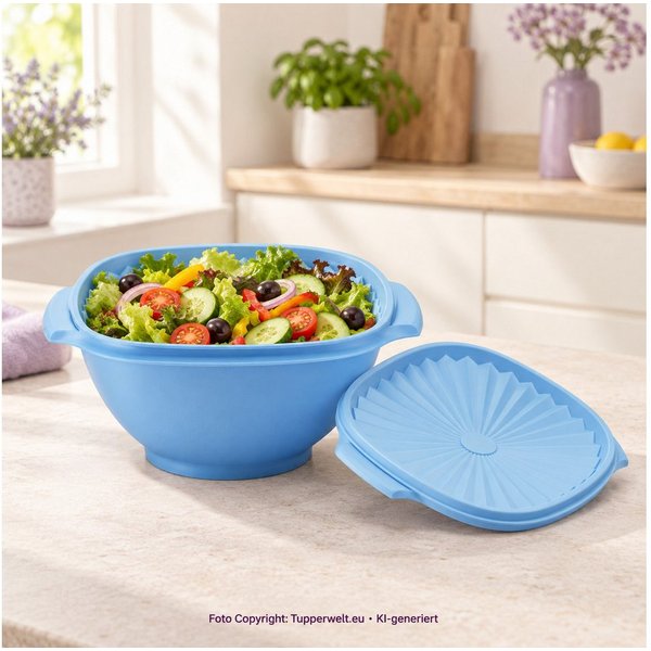 TUPPERWARE Vorratsdose Tupperware Servierschüssel Sonnen 1,9 l – Hellblau – mit Deckel