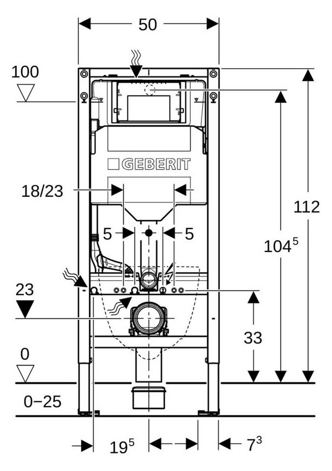 GEBERIT Vorwandelement WC Geberit Duofix UP 320 Vorwandelement 112cm 111300006, 1 St., UP320 – Bild 2 von 5