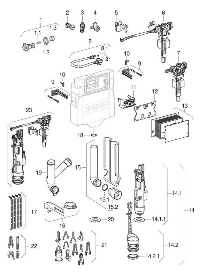 GEBERIT Vorwandelement WC Geberit Duofix UP 320 Vorwandelement 112cm 111300006, 1 St., UP320 – Bild 5 von 5