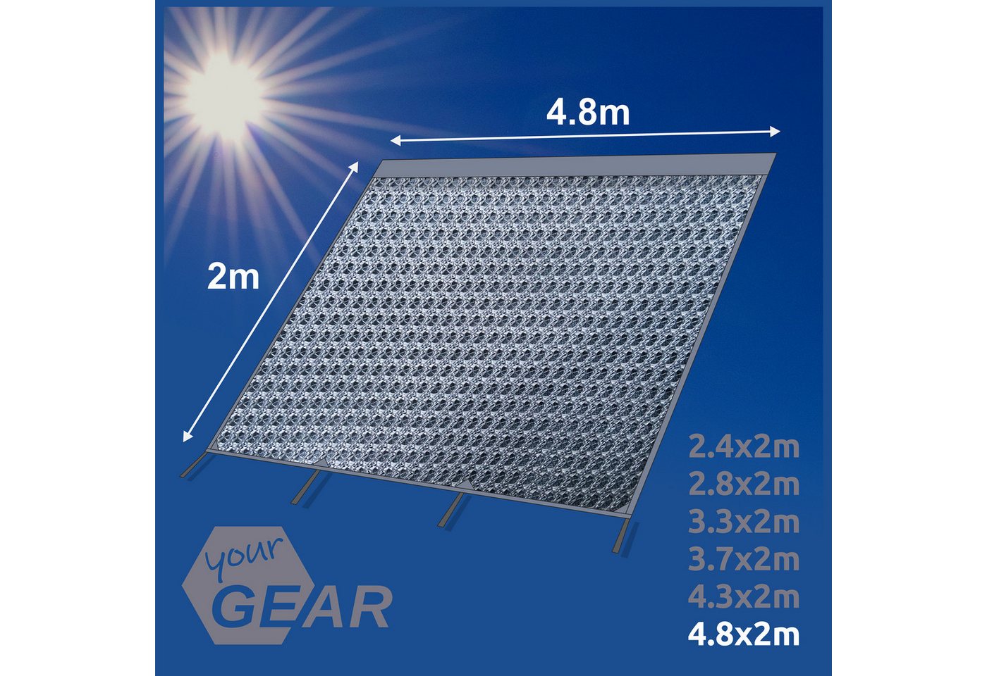 yourGEAR Vorzelt yourGEAR Capri Sun Blocker 4,8 x 2 m - Vorderwand für Markise, Personen: 0 – Bild 2 von 5