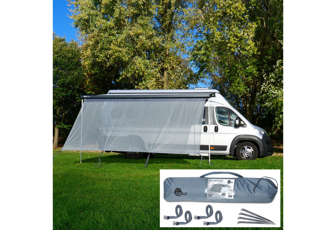 yourGEAR Vorzelt yourGEAR Capri Sun Blocker 4,8 x 2 m - Vorderwand für Markise, Personen: 0 – Bild 3 von 5